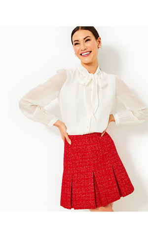 Cammi Mini Skirt - Rococo Red - Fiesta Boucle