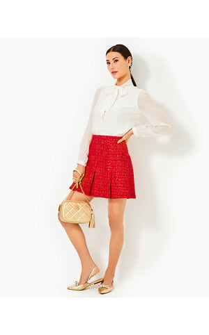 Cammi Mini Skirt - Rococo Red - Fiesta Boucle