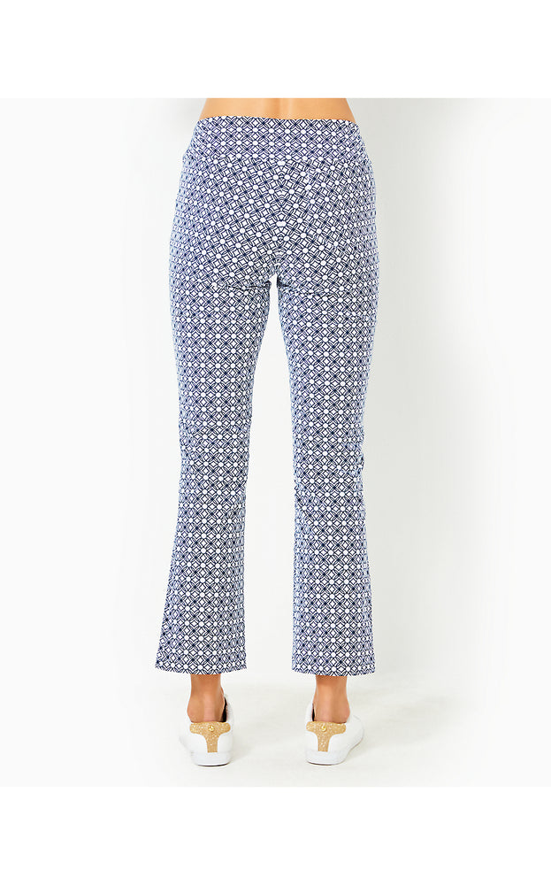 UPF 50+ Luxletic 28" Corso Kick Flare Pant - Low Tide Navy X Resort White - Butterfly Pattern