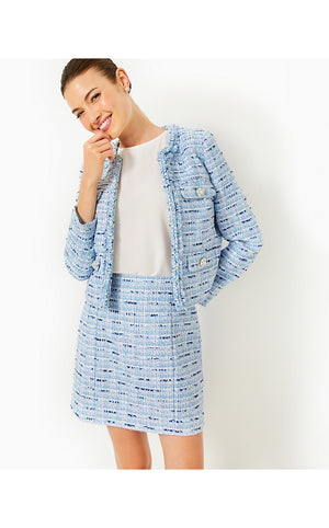 Kavita Boucle Jacket - Bonaire Blue Coastal Vibes Boucle