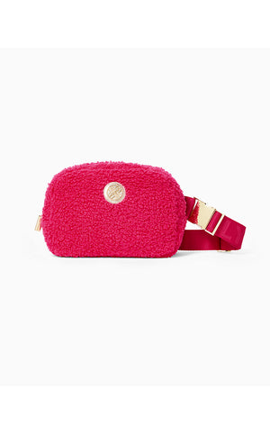 Jeanie Sherpa Belt Bag - Raspberry Rouge