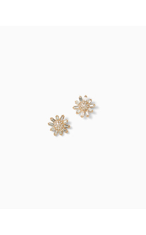 Garden Gems Stud Earrings - Gold Metallic