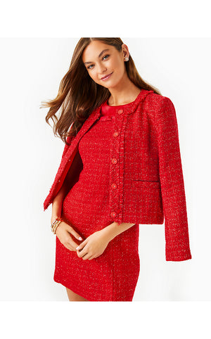 Masami Boucle Jacket - Rococo Red - Fiesta Boucle