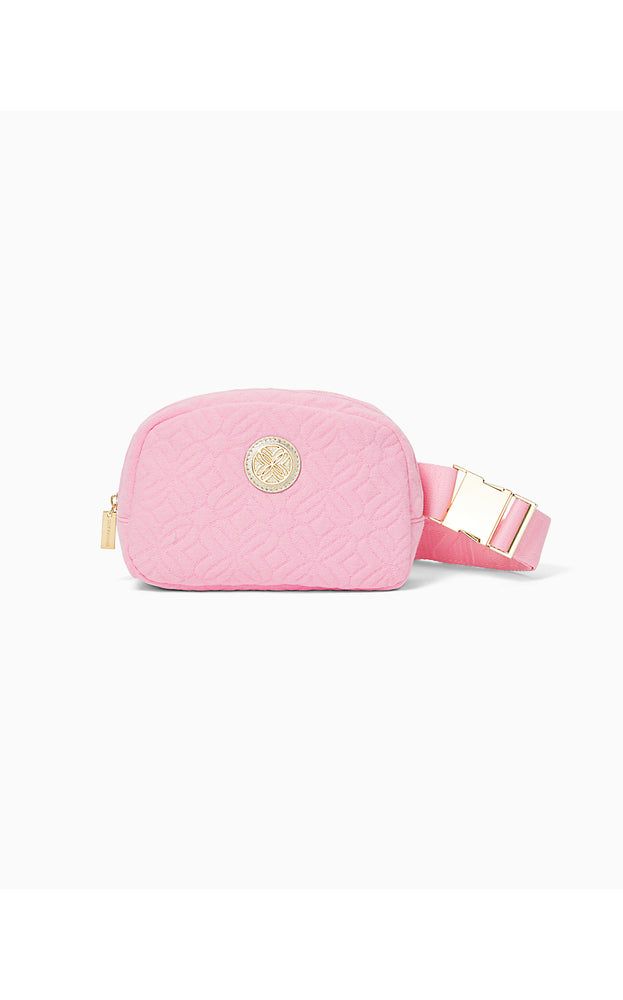 Jeanie Quilted Belt Bag - Conch Shell Pink Butterfly Quilted Knit