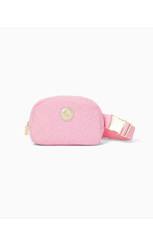 Jeanie Quilted Belt Bag - Conch Shell Pink Butterfly Quilted Knit