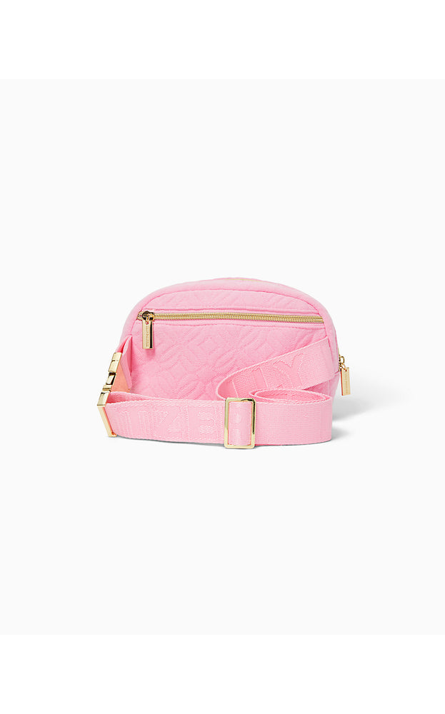 Jeanie Quilted Belt Bag - Conch Shell Pink Butterfly Quilted Knit