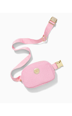 Jeanie Quilted Belt Bag - Conch Shell Pink Butterfly Quilted Knit