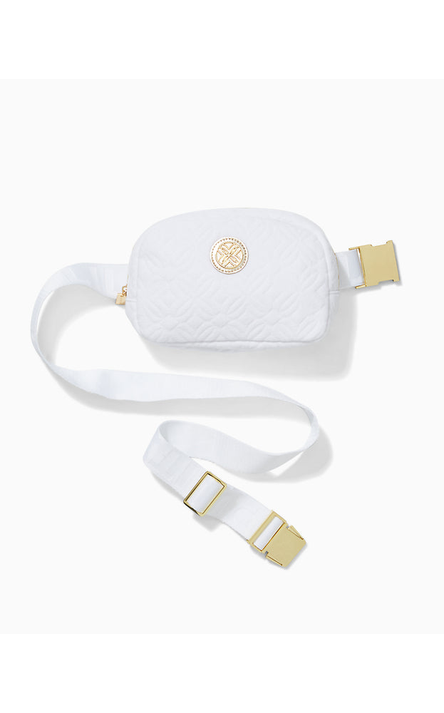 Jeanie Quilted Belt Bag - Resort White Butterfly Quilted Knit