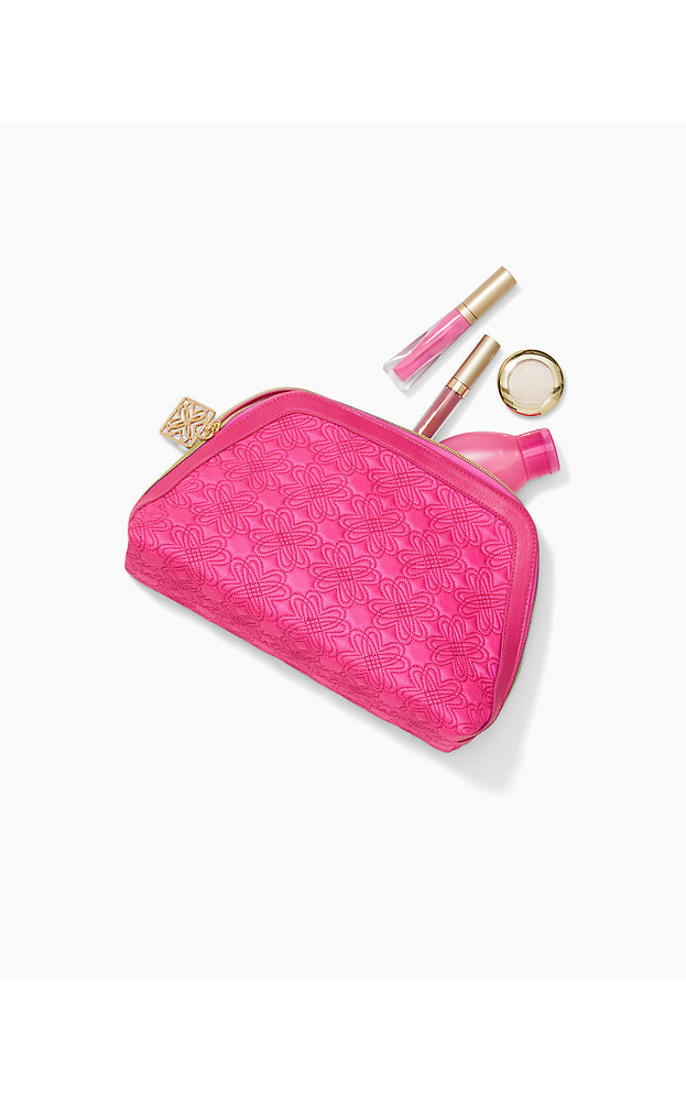 Larsen Pouch - Passion Fruit Pink Quilted Butterfly Pattern