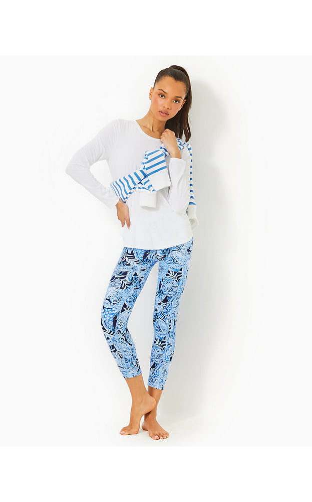 UPF 50+ Luxletic 24" High Rise Weekender Midi Legging - Bonaire Blue Coastal Constellation