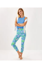UPF 50+ Luxletic 24" High Rise Weekender Midi Legging - Sunwashed Blue - Plumes In Bloom