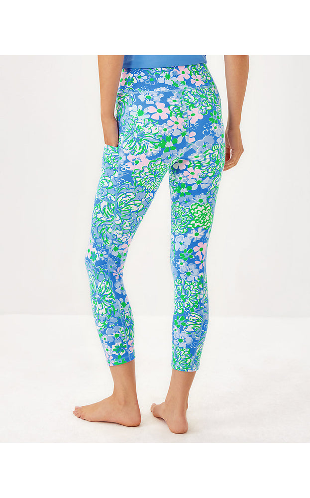 UPF 50+ Luxletic 24" High Rise Weekender Midi Legging - Sunwashed Blue - Plumes In Bloom