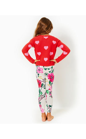 Girls Mini Tensley Sweater - Rococo Red Hearts Jacquard