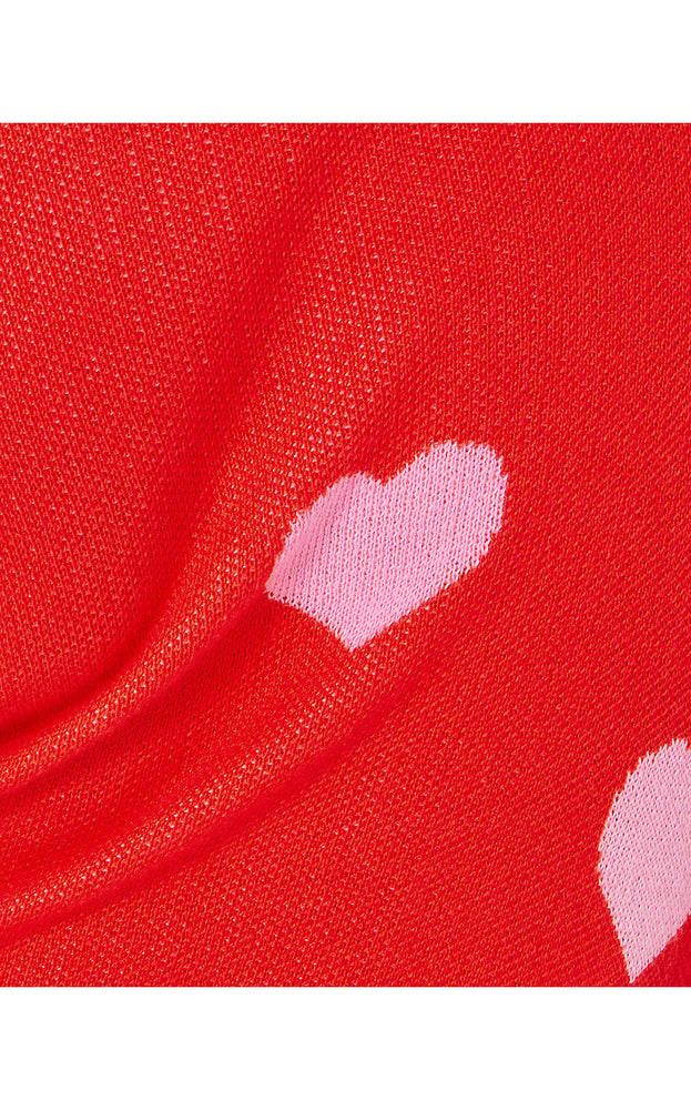 Girls Mini Tensley Sweater - Rococo Red Hearts Jacquard