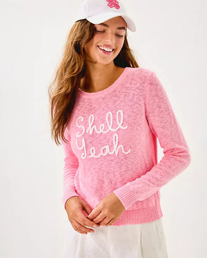 Tully Sweater - Conch Shell Pink Shell Yeah Embroidery
