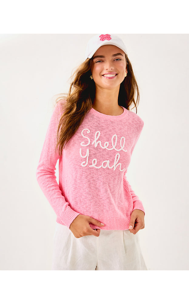 Tully Sweater - Conch Shell Pink Shell Yeah Embroidery