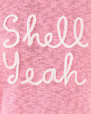 Tully Sweater - Conch Shell Pink Shell Yeah Embroidery