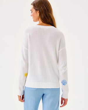 Tensley Sweater - Resort White Summer Serenade Embroidery