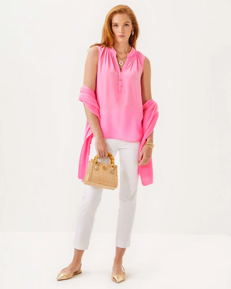 Sleeveless Elsa Silk Top - Rousseau Pink