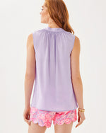 Sleeveless Elsa Silk Top - Water Hyacinth