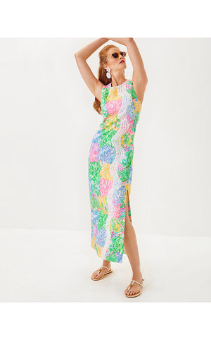 Sarabeth Maxi Shift Dress - Multi Bright Delight Patch
