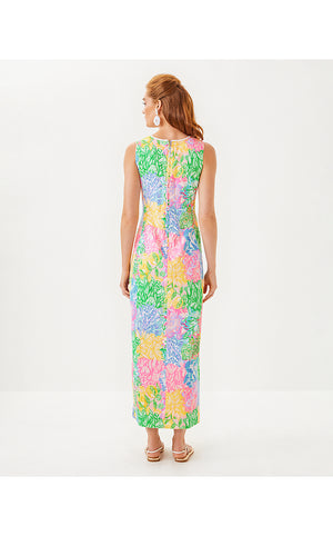 Sarabeth Maxi Shift Dress - Multi Bright Delight Patch