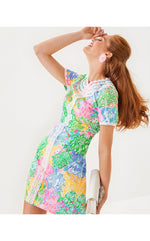 Mila Short Sleeve Shift Dress - Multi Bright Delight Patch