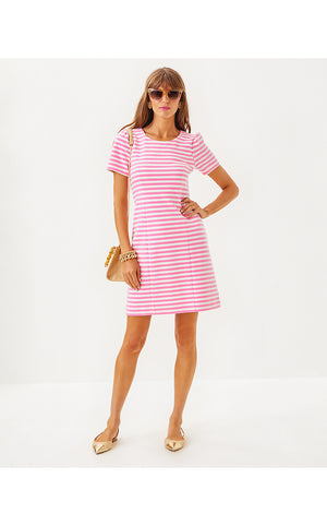 Pemberly Dress - Rousseau Pink Plume Bloom Stripe