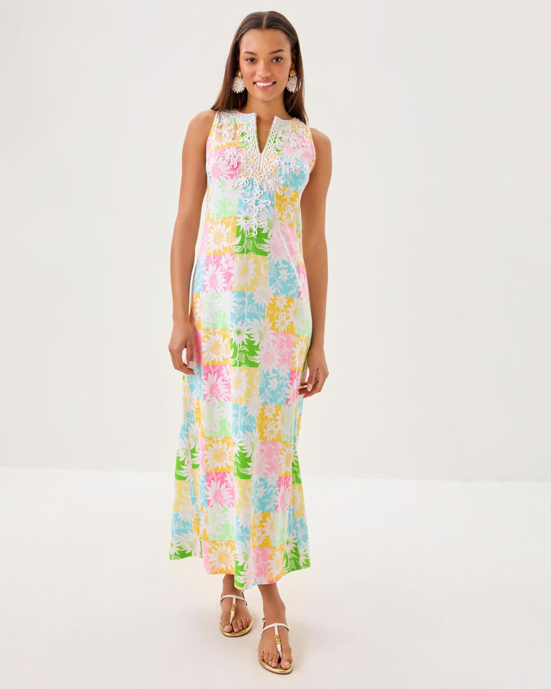 Raina Maxi Dress - Multi Via Sunny Sunflowers