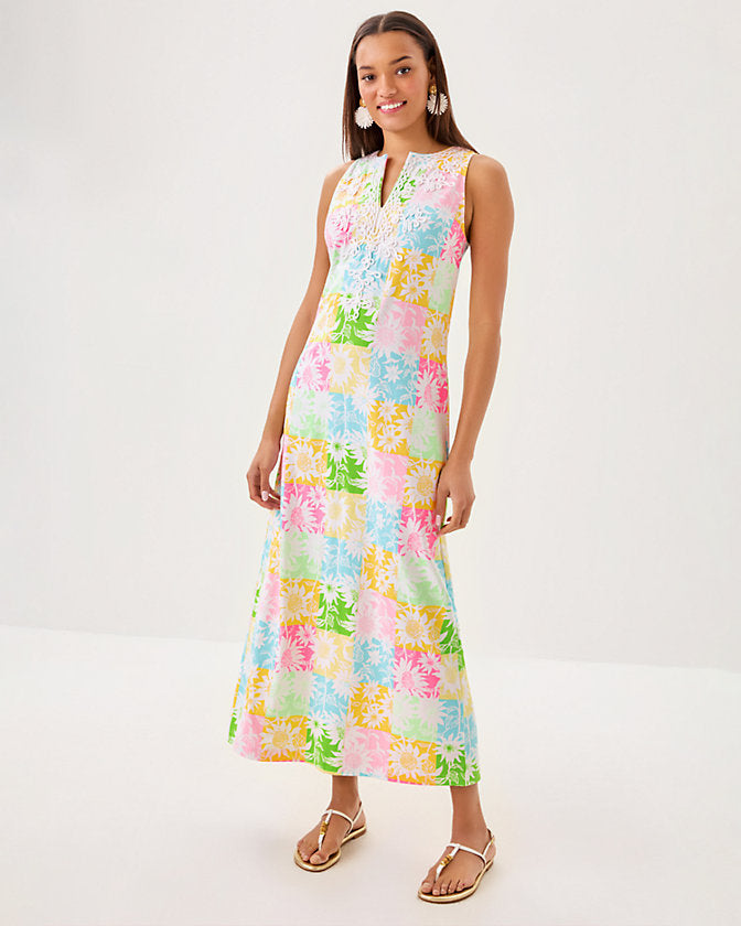Raina Maxi Dress - Multi Via Sunny Sunflowers