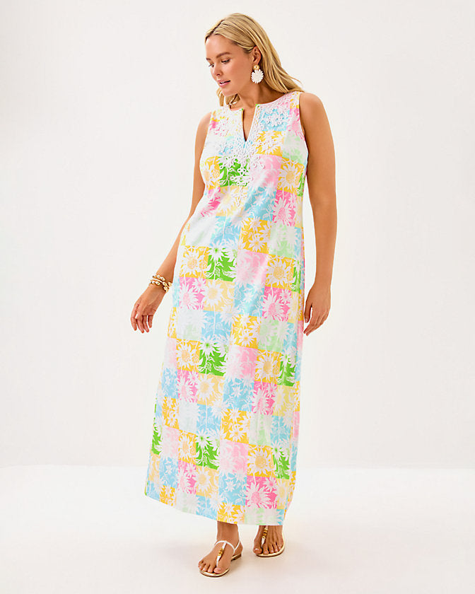 Raina Maxi Dress - Multi Via Sunny Sunflowers