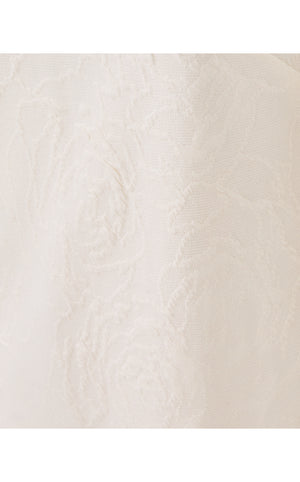 Annwyn 3/4 Sleeve Shift Dress - Coconut Rose Knit Pucker Jacquard