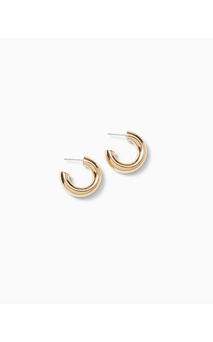 Citrus Kiss Hoop Earrings - Gold Metallic