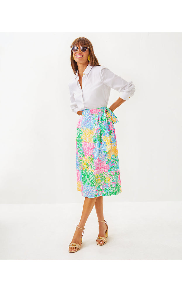 Rowena Midi Skirt - Multi Bright Delight Patch