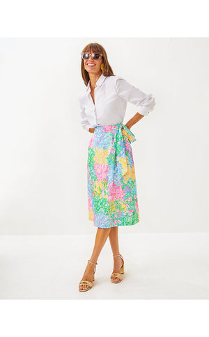 Rowena Midi Skirt - Multi Bright Delight Patch