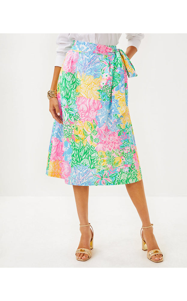 Rowena Midi Skirt - Multi Bright Delight Patch