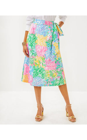 Rowena Midi Skirt - Multi Bright Delight Patch