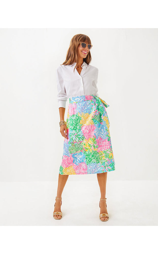 Rowena Midi Skirt - Multi Bright Delight Patch