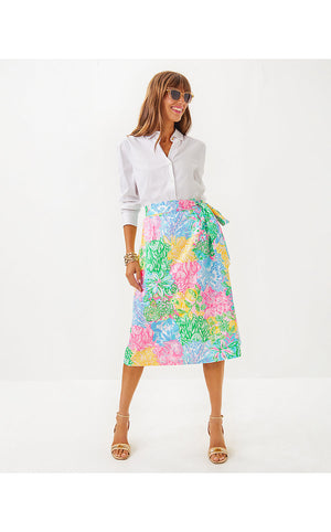 Rowena Midi Skirt - Multi Bright Delight Patch