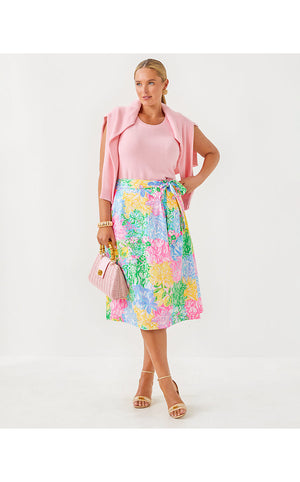 Rowena Midi Skirt - Multi Bright Delight Patch