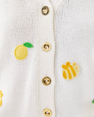 Tippery Cardigan - Resort White - Bee Sweet Embroidery