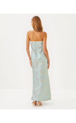 Carlynn Maxi Dress - Bluette Ditsy Daisy Metallic