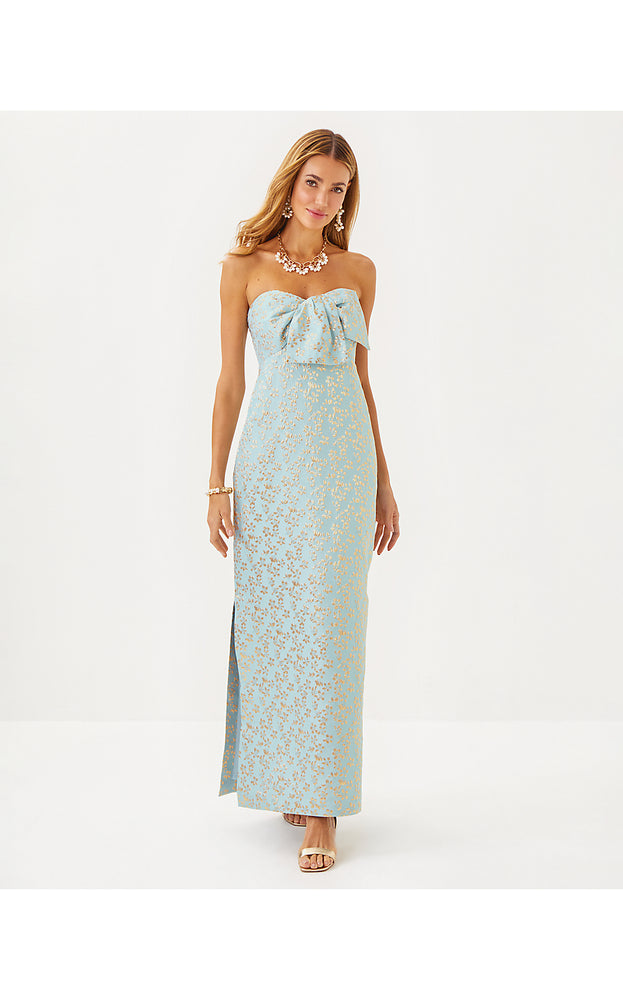 Carlynn Maxi Dress - Bluette Ditsy Daisy Metallic