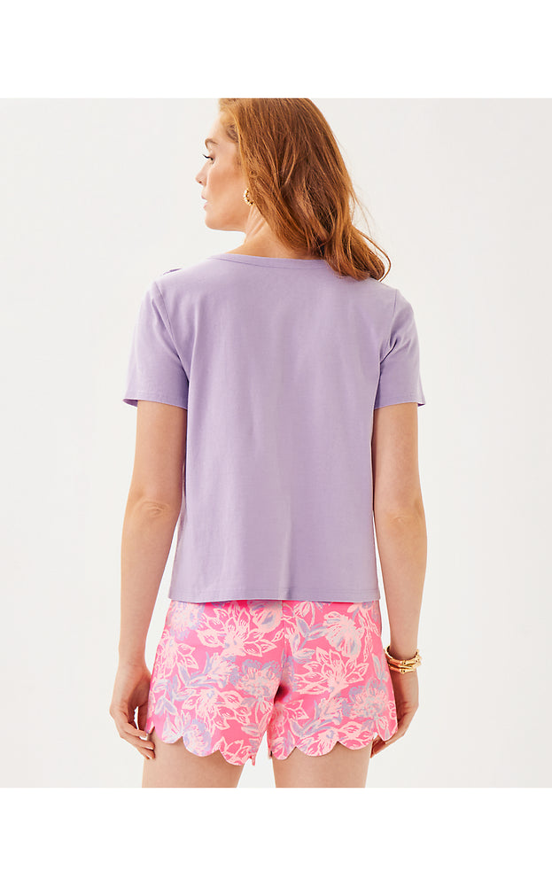 Clairmont Rosette Knit Top - Water Hyacinth