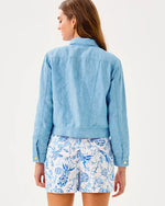 Seaspray Linen Jacket - Blue Peri x Resort White