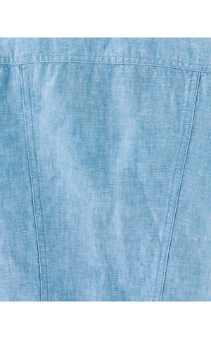 Seaspray Linen Jacket - Blue Peri x Resort White