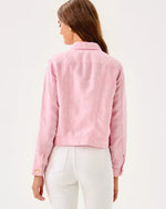 Seaspray Linen Jacket - Conch Shell Pink x Resort White