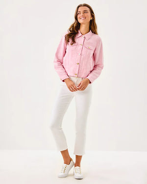 Seaspray Linen Jacket - Conch Shell Pink x Resort White