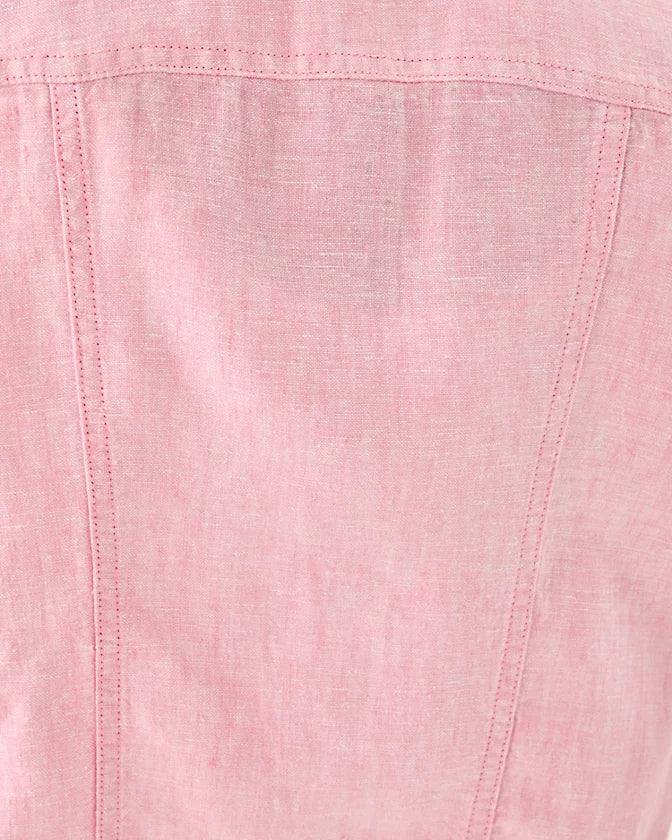 Seaspray Linen Jacket - Conch Shell Pink x Resort White