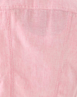 Seaspray Linen Jacket - Conch Shell Pink x Resort White
